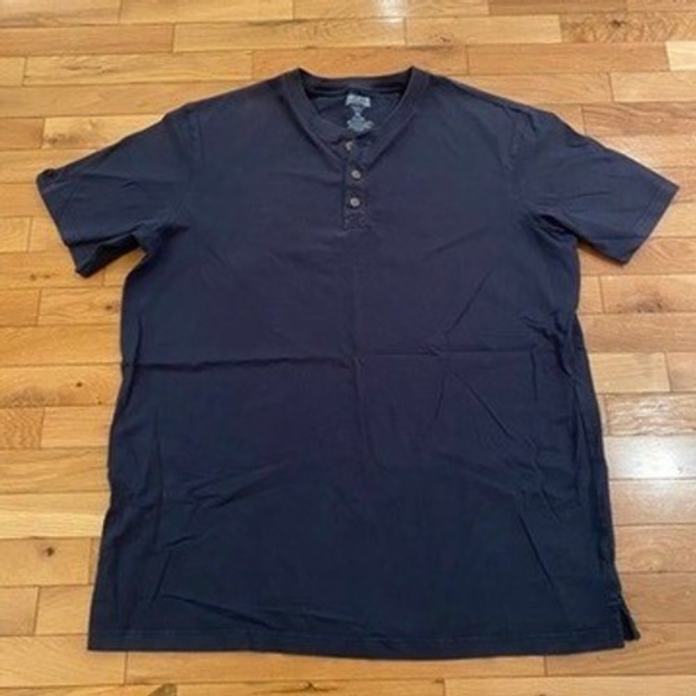 Duluth Trading Co Mens Longtail T Trim Fit Henley Shirt 2XL Cotton